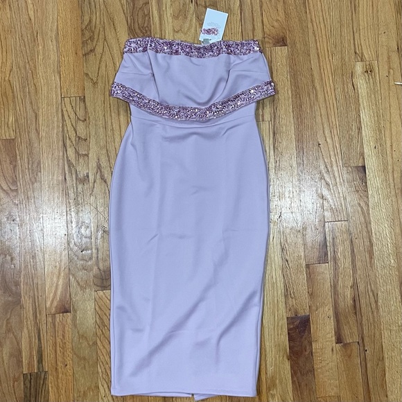 ASOS Lavender Purple Strapless Beaded Dress 4 - Picture 2 of 3